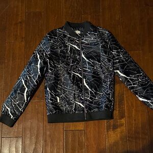 Abstract Patterned Bomber Jacket